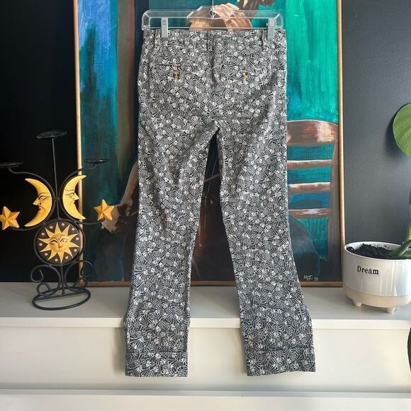 Anthropologie Gray and White Flare Jeans with Leopard Print - Picture 5 of 15